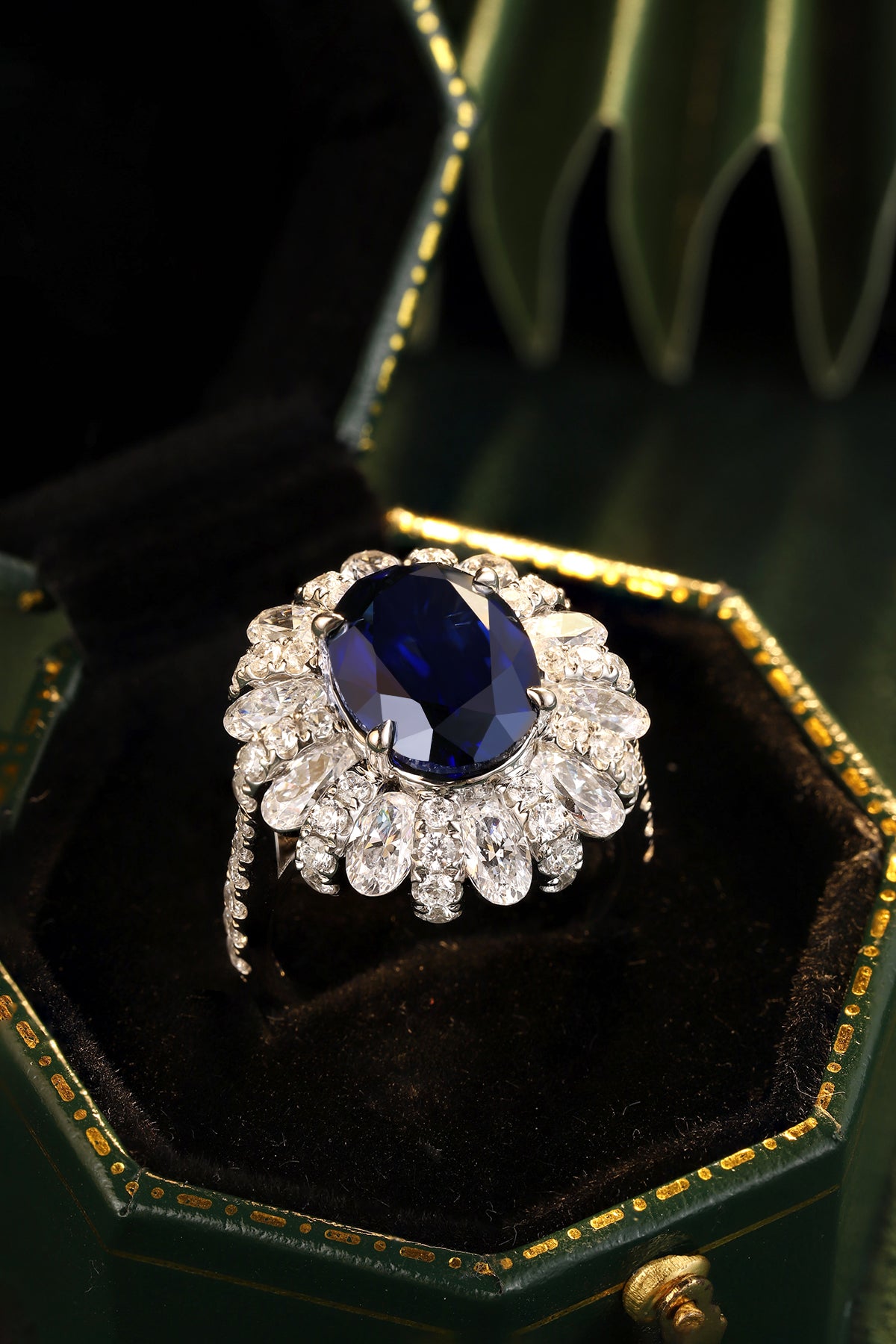 6.2 CTW Oval Lab Grown Sapphire S925 Ring plated