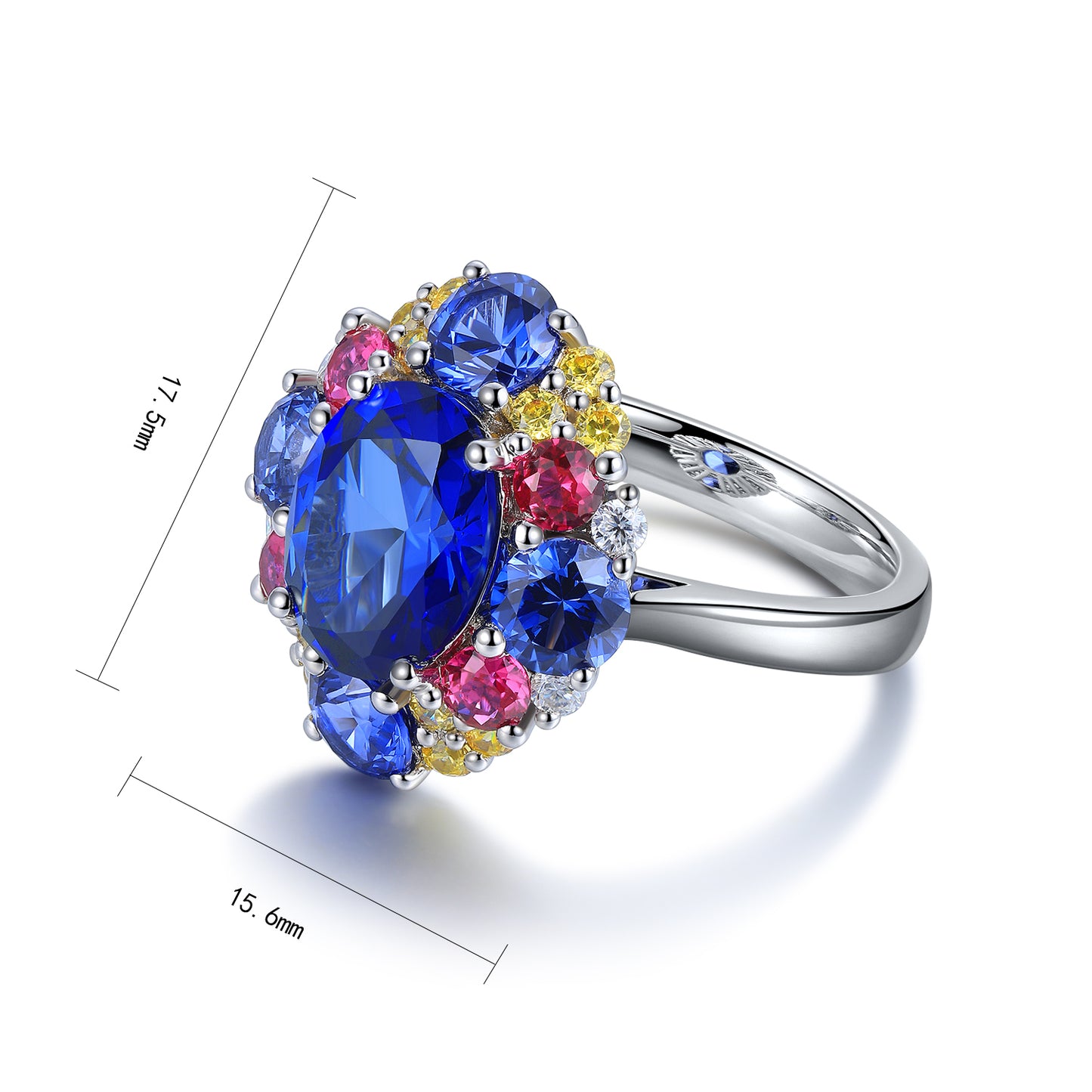 2.9 CTW Oval Lab Grown Sapphire S925 Ring plated