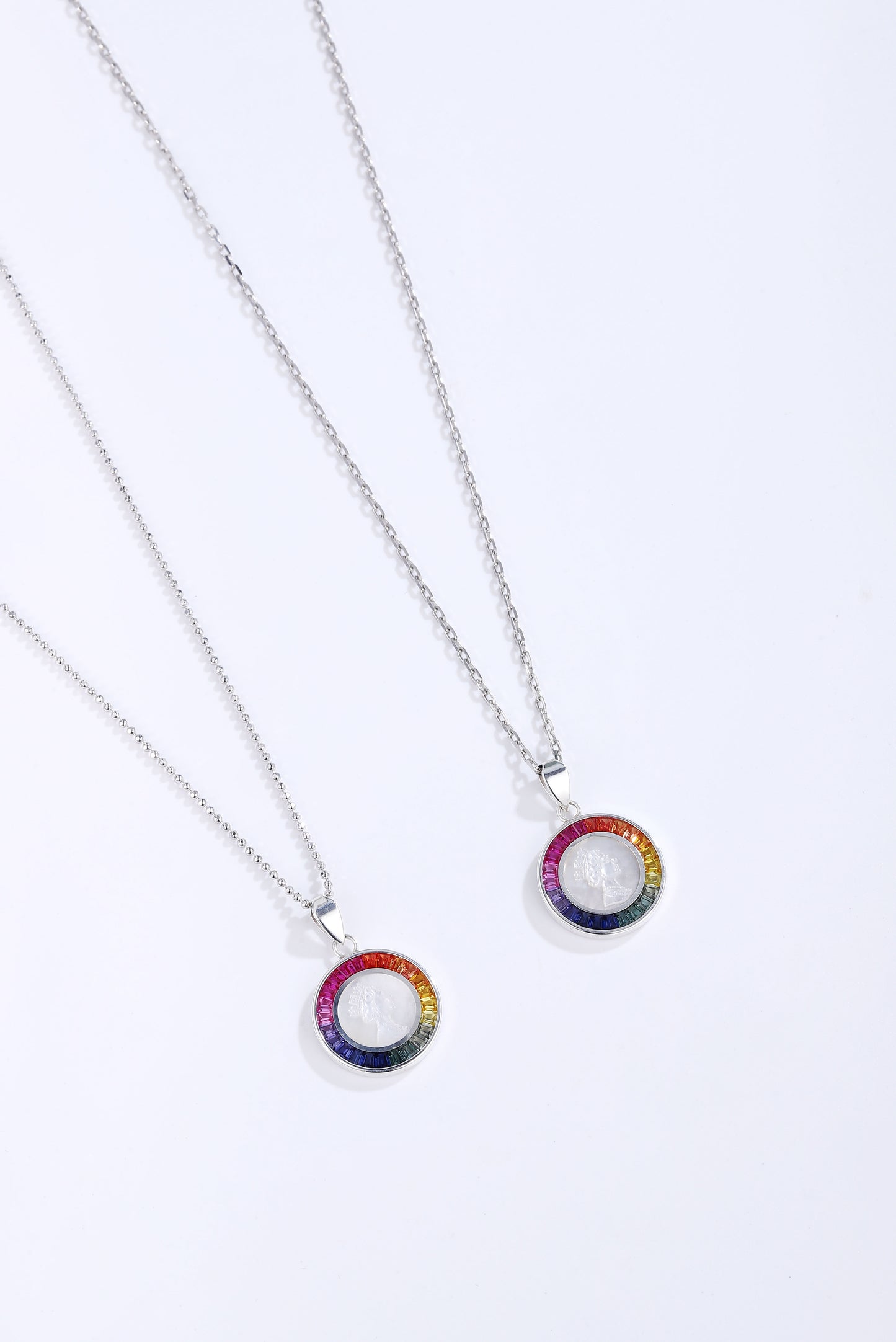 Princess Lab Grown Rainbow Queen S925 Necklace plated