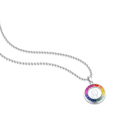 Princess Lab Grown Rainbow Queen S925 Necklace plated