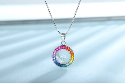 Princess Lab Grown Rainbow Queen S925 Necklace plated