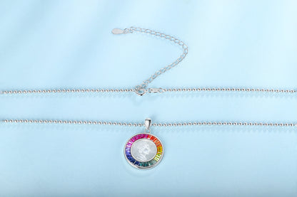 Princess Lab Grown Rainbow Queen S925 Necklace plated