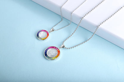 Princess Lab Grown Rainbow Queen S925 Necklace plated