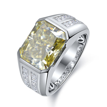 6.9 CTW Victorian Moissanite S925 Men Ring plated