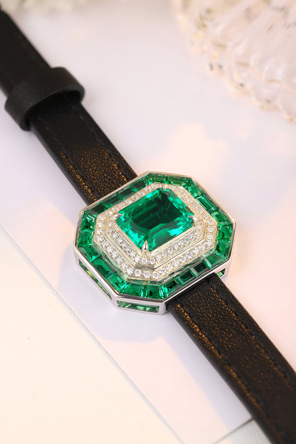 4.4 CTW Asscher Lab Grown Emerald S925 Bracelet plated