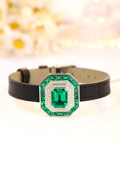 4.4 CTW Asscher Lab Grown Emerald S925 Bracelet plated