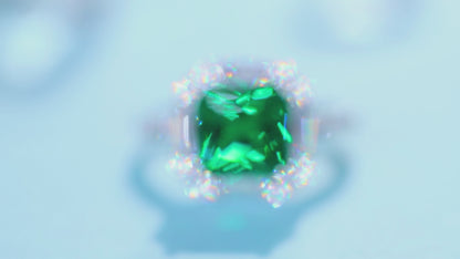 3.2 CTW Princess Lab Grown Emerald S925 Ring plated