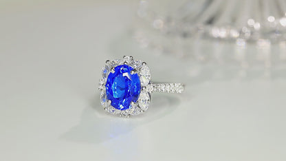 3.1 CTW Oval Lab Grown Spinel S925 Ring plated