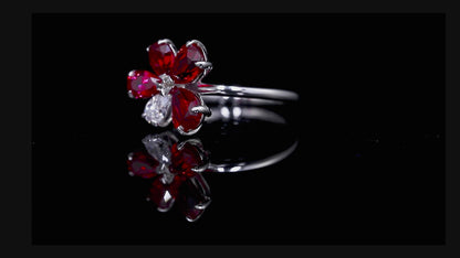 3 CTW Pear Lab Grown Ruby S925 Ring plated