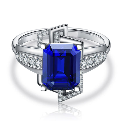 4.46ct Solid Gold Lab Grown Sapphire S925 Ring