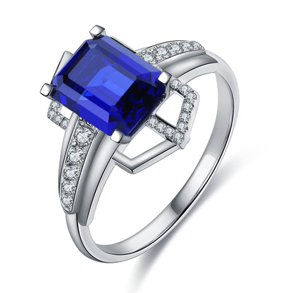 4.46ct Solid Gold Lab Grown Sapphire S925 Ring