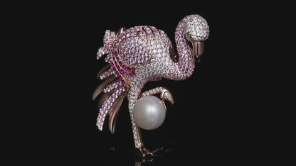 Flamingo Brooch - Pins Brooches And Necklace With Freshwater Pearl