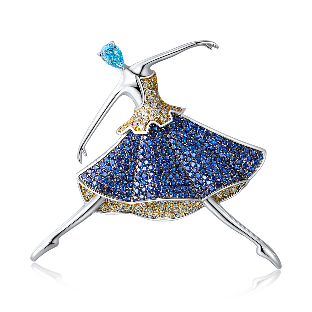 ANSTERGEMS Dancing Girl Gemstone Brooch