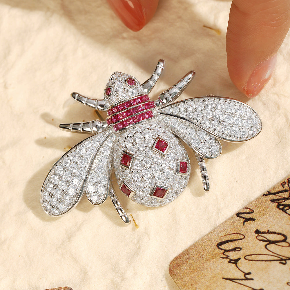 ANSTERGEMS Cute Ladybug Gemstone Brooch