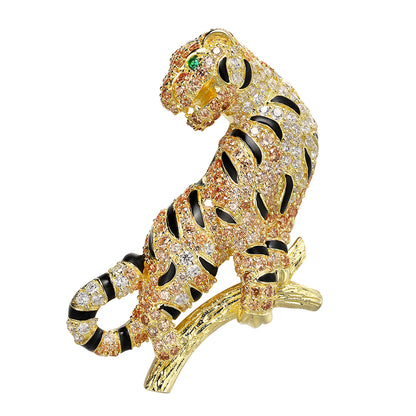 ANSTERGEMS Tiger Gemstone Brooch