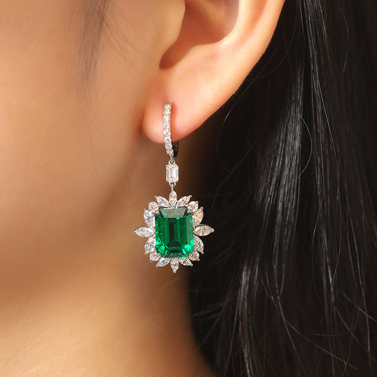 Lab grown online emerald earrings