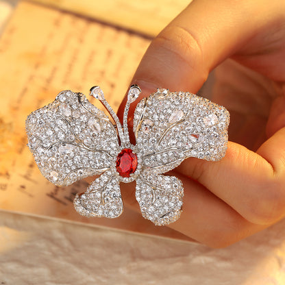 ANSTERGEMS Butterfly Shape Gemstone Brooch