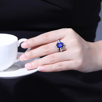 4.46ct Solid Gold Lab Grown Sapphire S925 Ring