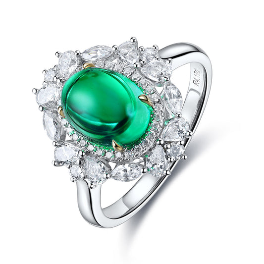 3 CTW Round Lab Grown Emerald S925 Ring plated