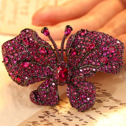 ANSTERGEMS Butterfly Shape Gemstone Brooch