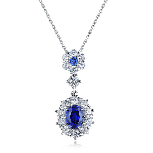 2.835ct Luxury Lab Grown Sapphire Necklace