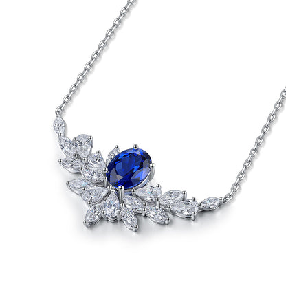 2.715ct Lab Grown Sapphire Necklace