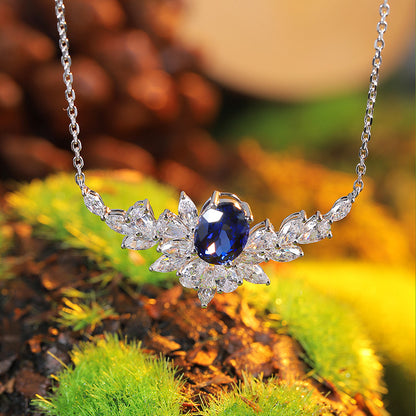 2.715ct Lab Grown Sapphire Necklace