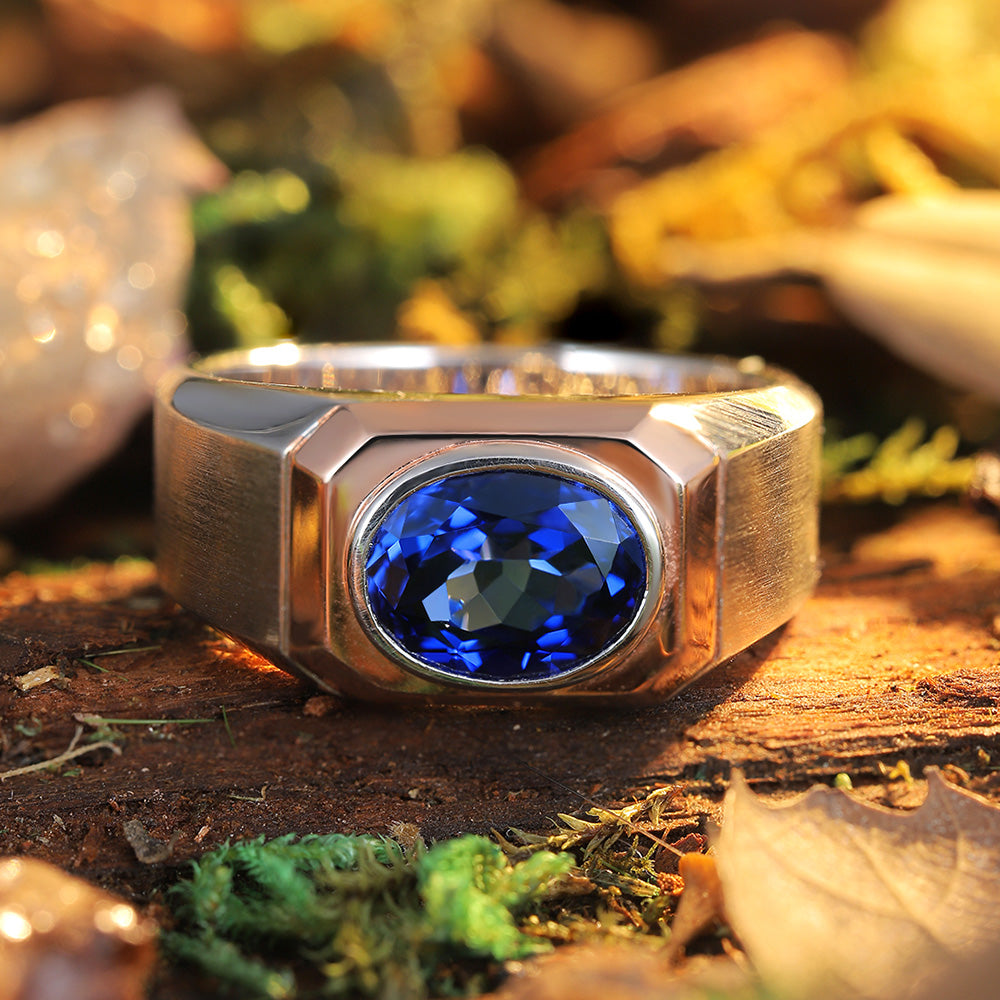 Men's lab created 2025 sapphire rings