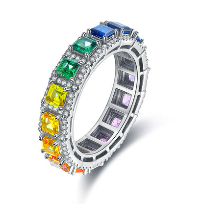 2.9ct Rainbow Eternity Band Ring