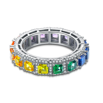 2.9ct Rainbow Eternity Band Ring