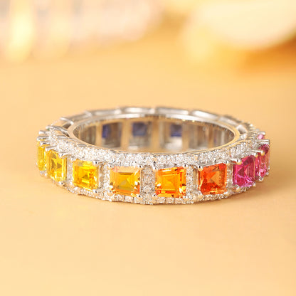 2.9ct Rainbow Eternity Band Ring