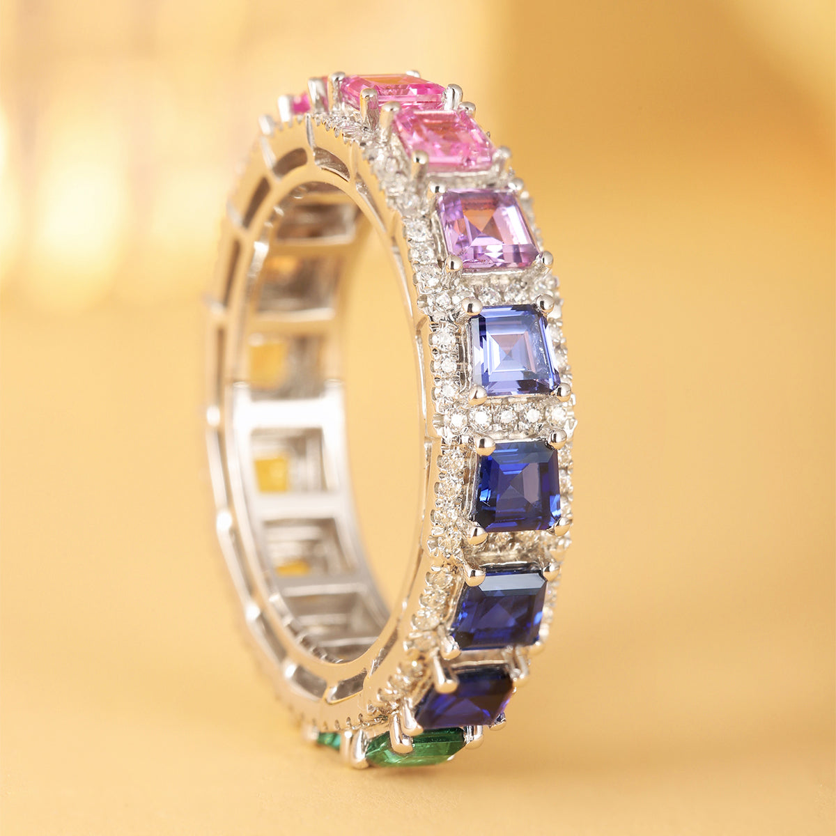 2.9ct Rainbow Eternity Band Ring