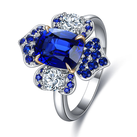 2.5ct Solid Gold Lab Grown Sapphire s925 Ring