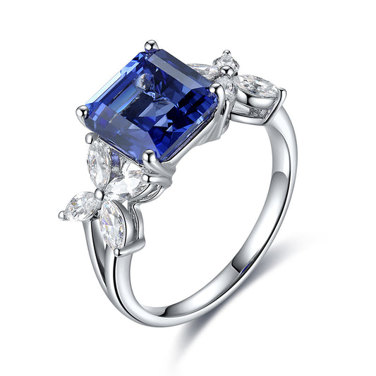 3.447ct Lab Sapphire S925 Ring