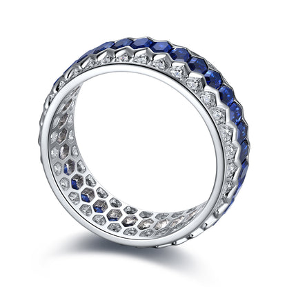 2.175ct Lab Sapphire Band S925 Ring